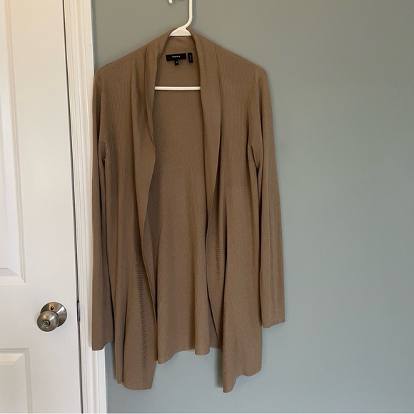 Theory Dorinsa O Honey Open Cardigan Duster Sweater - Picture 1 of 11